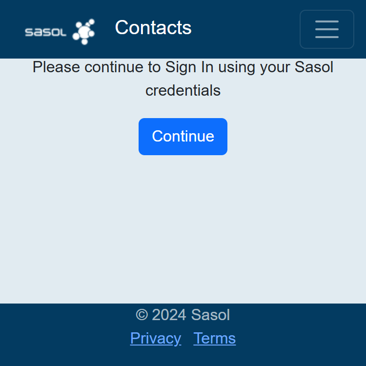 Screenshot of the 'Continue' link for proceeding with authentication
